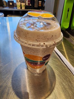 Mint cookie oatly shake at PLNT Burger in Boston