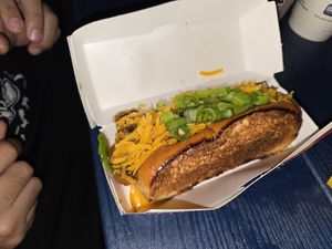 Chili cheese dog at PLNT Burger in Boston
