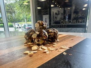 Fall Balls have dropped!  Pumpkin spice, dates, almonds and so much more!  This small bites are packed with flavor and energy to keep you on the go! at Blendabowl Cafe in Pasadena