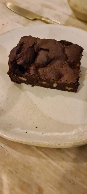 Gluten free brownie at Beaten by a Whisker in London