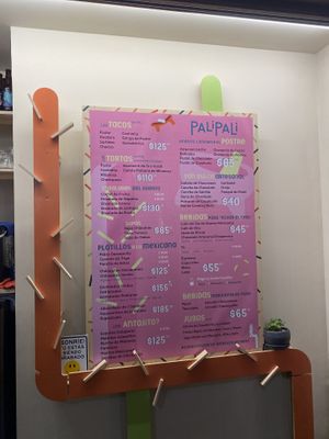 Vegan Menu for Pali-Pali  at Pali Pali Alameda in Mexico City