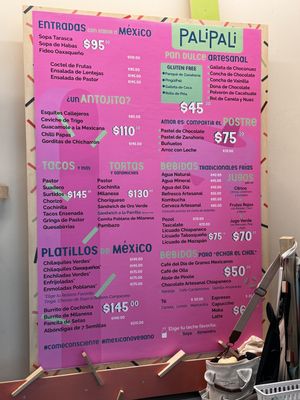 Menu  at Pali Pali Alameda in Mexico City