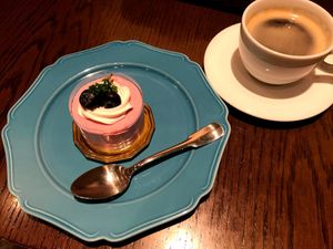 Cassis mousse at T's Restaurant in Tokyo