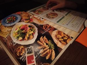 Menu at T's Restaurant in Tokyo