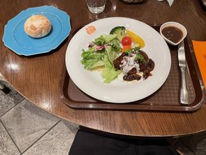 Vegan hamburger steak  at T's Restaurant in Tokyo