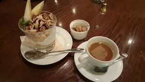 chocolate parfait and coffee at T's Restaurant in Tokyo