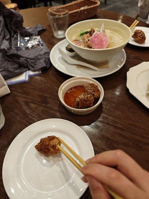Fried chicken at T's Restaurant in Tokyo
