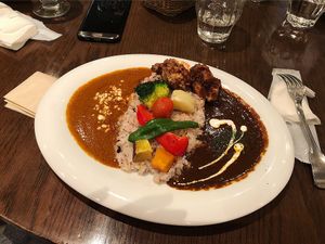 Half half curry at T's Restaurant in Tokyo
