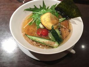 Yuzu Shoyu Men, very good!  at T's Restaurant in Tokyo