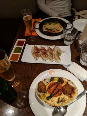 Main dish at T's Restaurant in Tokyo