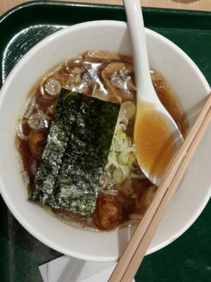 shoyu ramen (soy sause based soup) at T's Restaurant in Tokyo