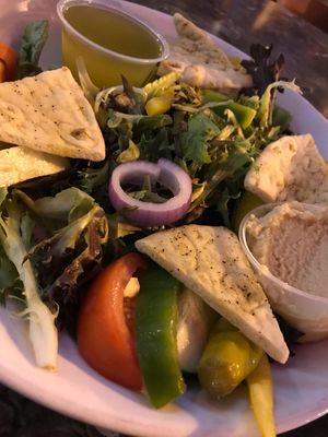 the salads here are huge and awesome!  at Adelphia Sports Bar & Grille in Charleston