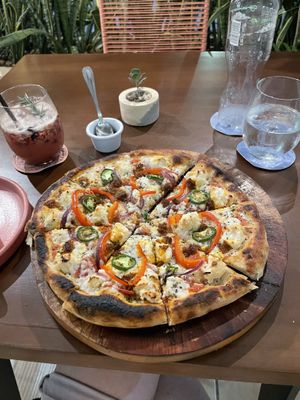 La mexa pizza  at Coral Vegan Pizza in Playa Del Carmen