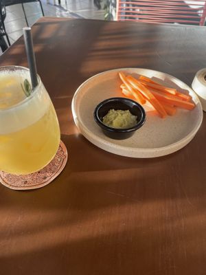 Amazing basil hummus! It was complimentary!!! #Veganuary at Coral Vegan Pizza in Playa Del Carmen