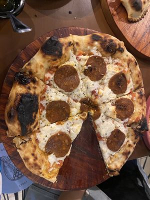 pepperoni pizza 😛  at Coral Vegan Pizza in Playa Del Carmen