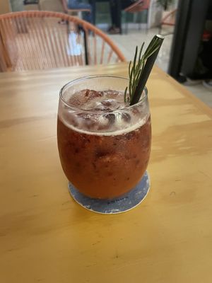 Passion fruit drink  at Coral Vegan Pizza in Playa Del Carmen