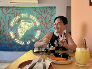   at Coral Vegan Pizza in Playa Del Carmen