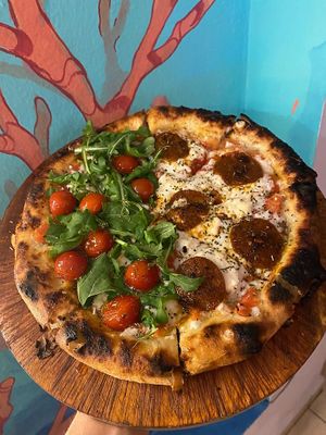   at Coral Vegan Pizza in Playa Del Carmen