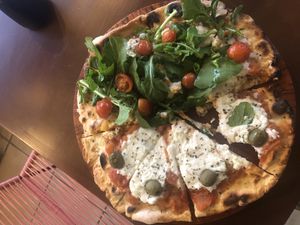 Amazing vegan, gluten free pizza!! Highly recommend!!! at Coral Vegan Pizza in Playa Del Carmen