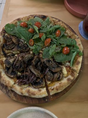 Fresh and fabulous vegan pizza and empanadas! The best we've had so far.  Refreshing berry lemonade. Friendly owners. Will definitely be back    at Coral Vegan Pizza in Playa Del Carmen