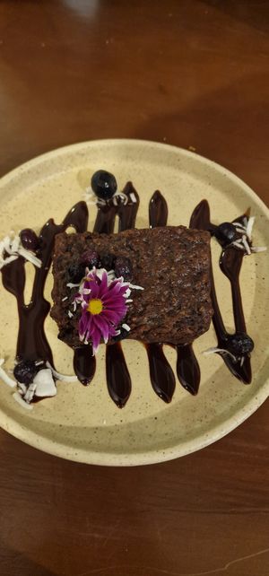 Okay brownie (not sweet) at Coral Vegan Pizza in Playa Del Carmen