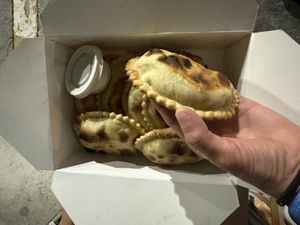 Awesome empanada dough   at Coral Vegan Pizza in Playa Del Carmen