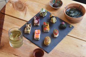 Sushi del día at Viriditas Cocina Vegana in Oaxaca