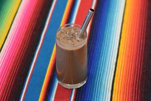 Smoothie chocolate at Viriditas Cocina Vegana in Oaxaca