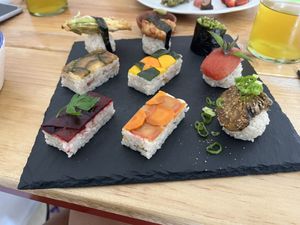 Sushi combi  at Viriditas Cocina Vegana in Oaxaca