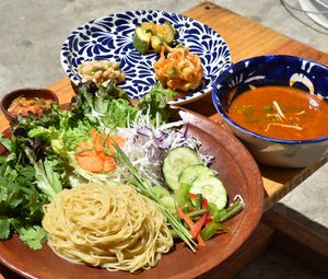 Menú del día- Khanom chin - fideo de pasta at Viriditas Cocina Vegana in Oaxaca