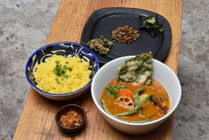 Menú del día - Sapporo soup curry at Viriditas Cocina Vegana in Oaxaca