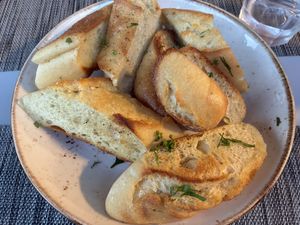 Vegan garlic bread  at Snack Bar Castello in Venice
