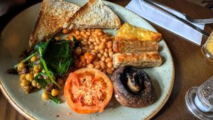 Vegan breakfast at The Spread Eagle in Blackburn