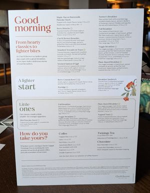 Menu at The Spread Eagle in Blackburn