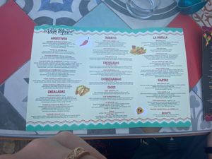 Menu page at La Tabernita Mexicana in Corfu