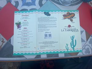 Back of menu at La Tabernita Mexicana in Corfu