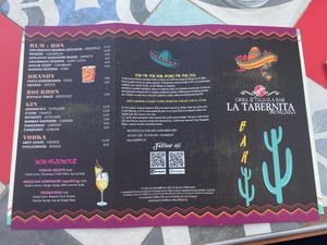 Menu at La Tabernita Mexicana in Corfu