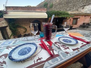 Sangria pitcher at La Tabernita Mexicana in Corfu