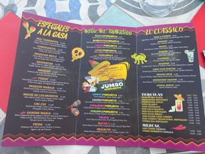 Drink menu at La Tabernita Mexicana in Corfu