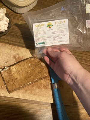 Smoked tofu!  at Kolibri in Yerevan