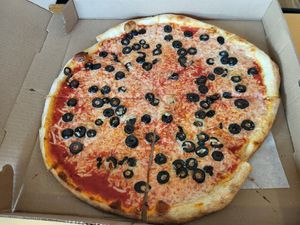 16" Vegan Black Olive Pizza at Cantore's Pizza in West Lebanon