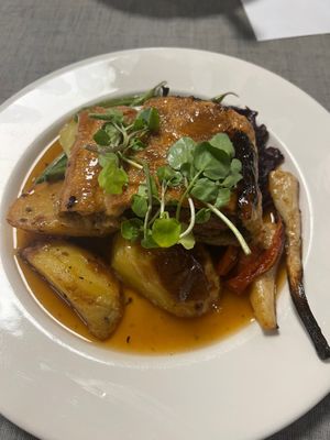 Sunday roast all the trimmings with sauce and beetroot wellington  at Eat To The Beat in Aylesbury