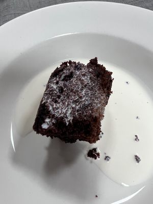 Vegan chocolate sponge cake with vegan cream 💚🌱 delicious  at Eat To The Beat in Aylesbury