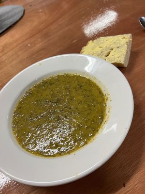 Vegan green soup, delicious  at Eat To The Beat in Aylesbury