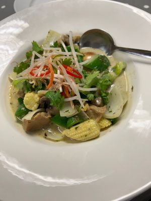 Vegan, Thai food, Thai, green curry with Veg. at Eat To The Beat in Aylesbury