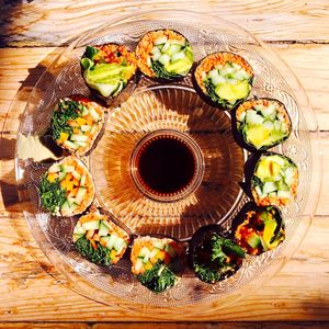 Raw vegan sushi at Neroli in Tel Aviv