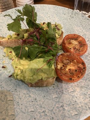 Avo toast  at Bob's Cafe in North West London