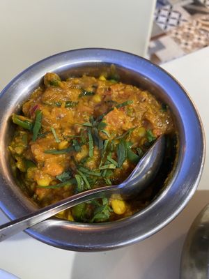 Veg and Aloo Madras (not on menu, can be requested)   at Bombay Masala in Bugibba