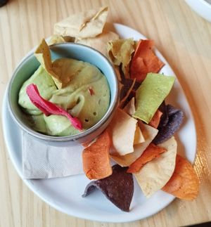 Guacamole and corn chips at Nordest Cafè in Puigcerda