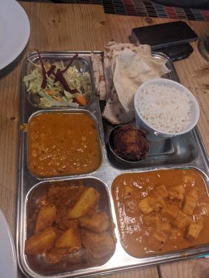 Vegan thali at Bambukat in Sheffield
